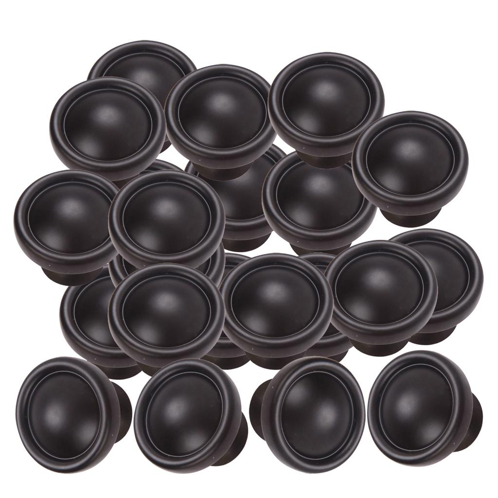 40x Black Furniture Decor Zinc Alloy Cabinet Door Drawer Pull Handle Knob