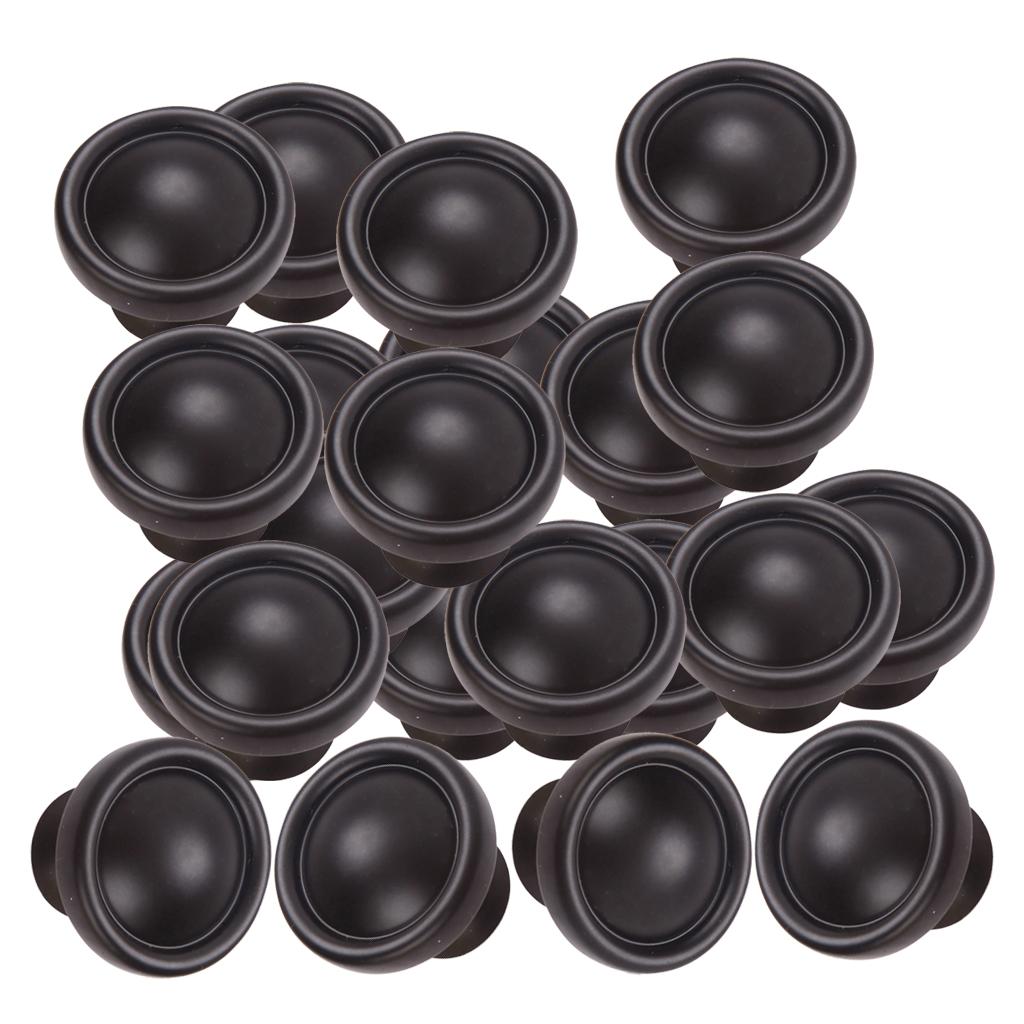 40x Black Furniture Decor Zinc Alloy Cabinet Door Drawer Pull Handle Knob