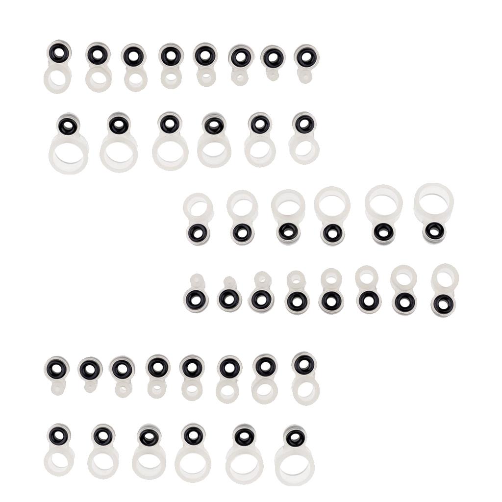 42pcs Silicone and Ceramic Fishing Rod Guides Repair Kit Rod Tip Eye Rings