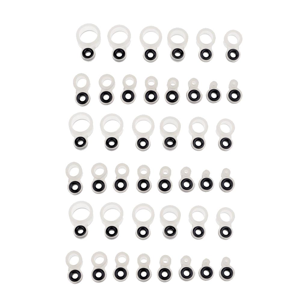 42pcs Silicone and Ceramic Fishing Rod Guides Repair Kit Rod Tip Eye Rings