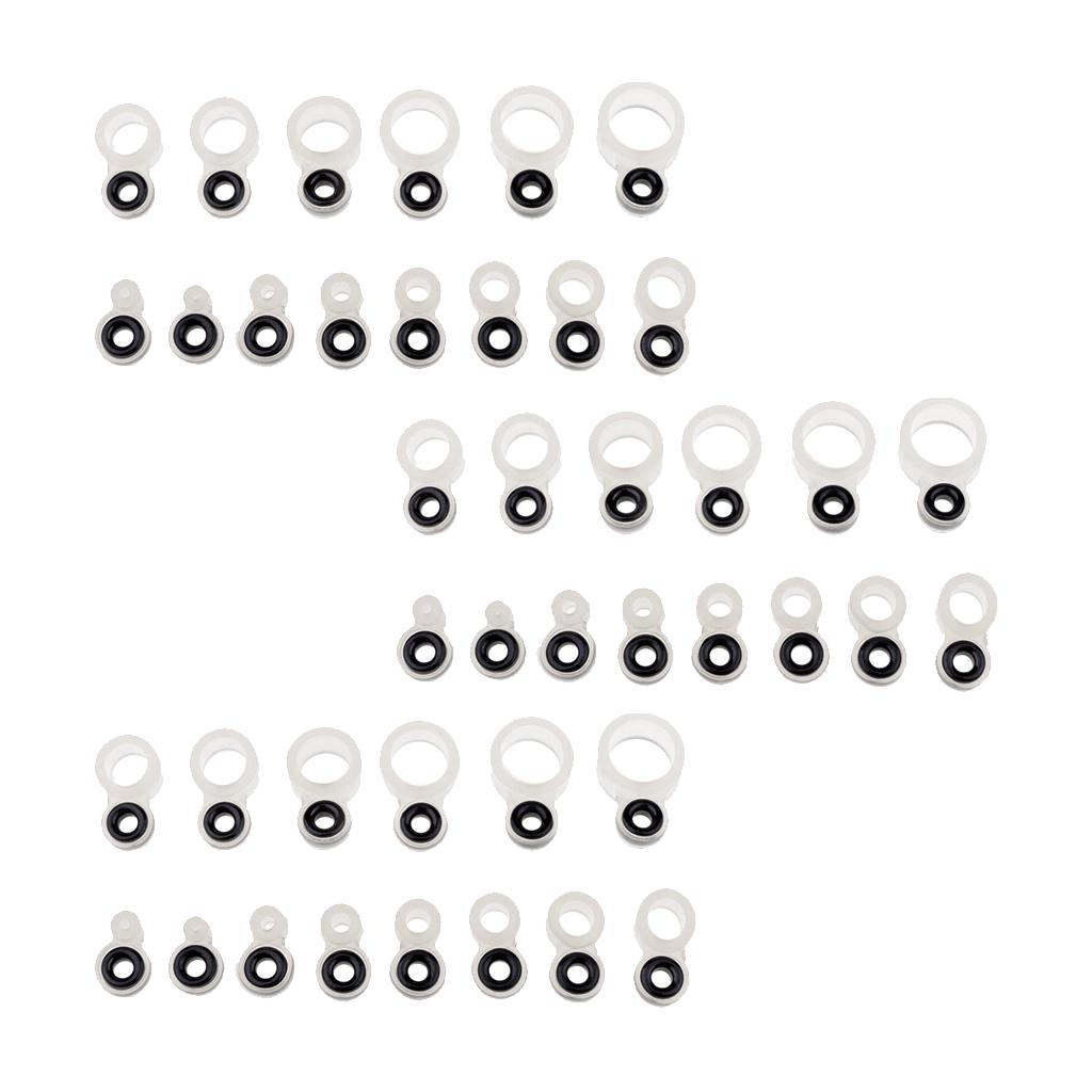 42pcs Silicone and Ceramic Fishing Rod Guides Repair Kit Rod Tip Eye Rings