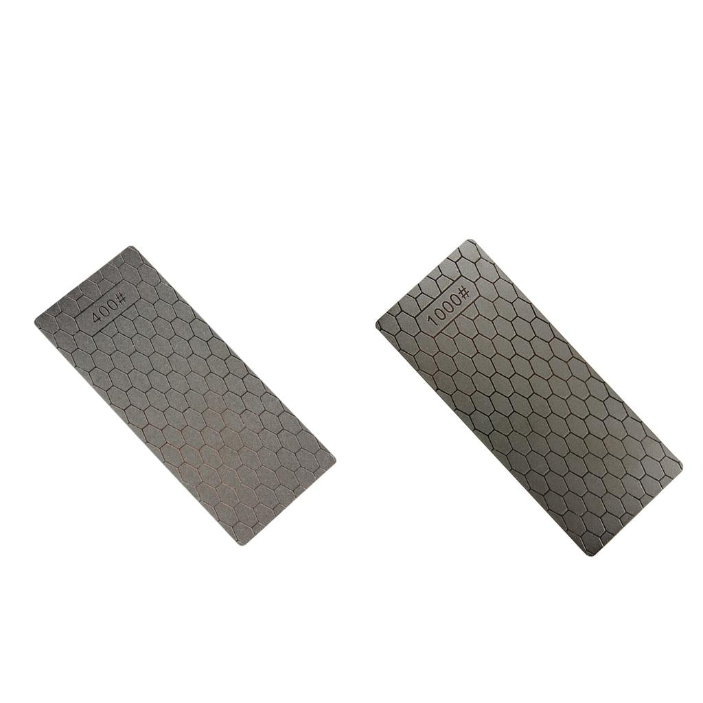 2Pcs Single Side Diamond Sharpening Stone Grind Kitchen 400 1000 Whetstone