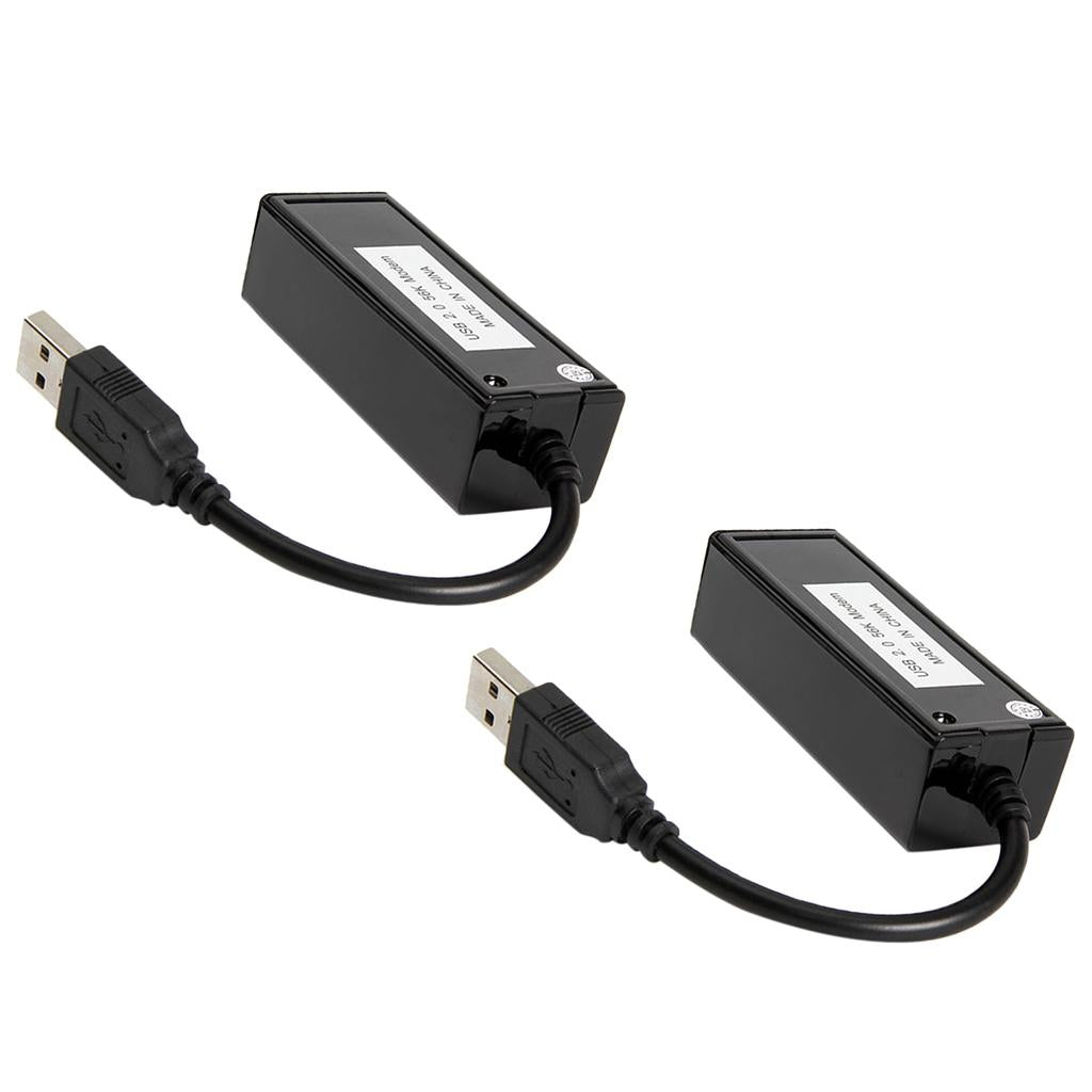 2x USB 2.0 56K External Data Fax Modem Cable Adapter For Windows XP/7/8/10