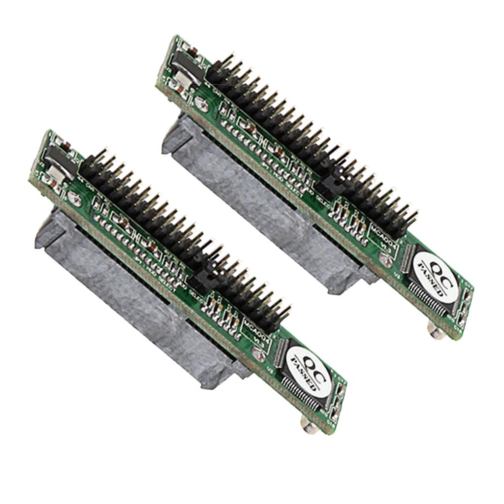 2x 2.5'' Hard Drive 7+15Pin SATA to 44Pin IDE Male Adapter Converter Card