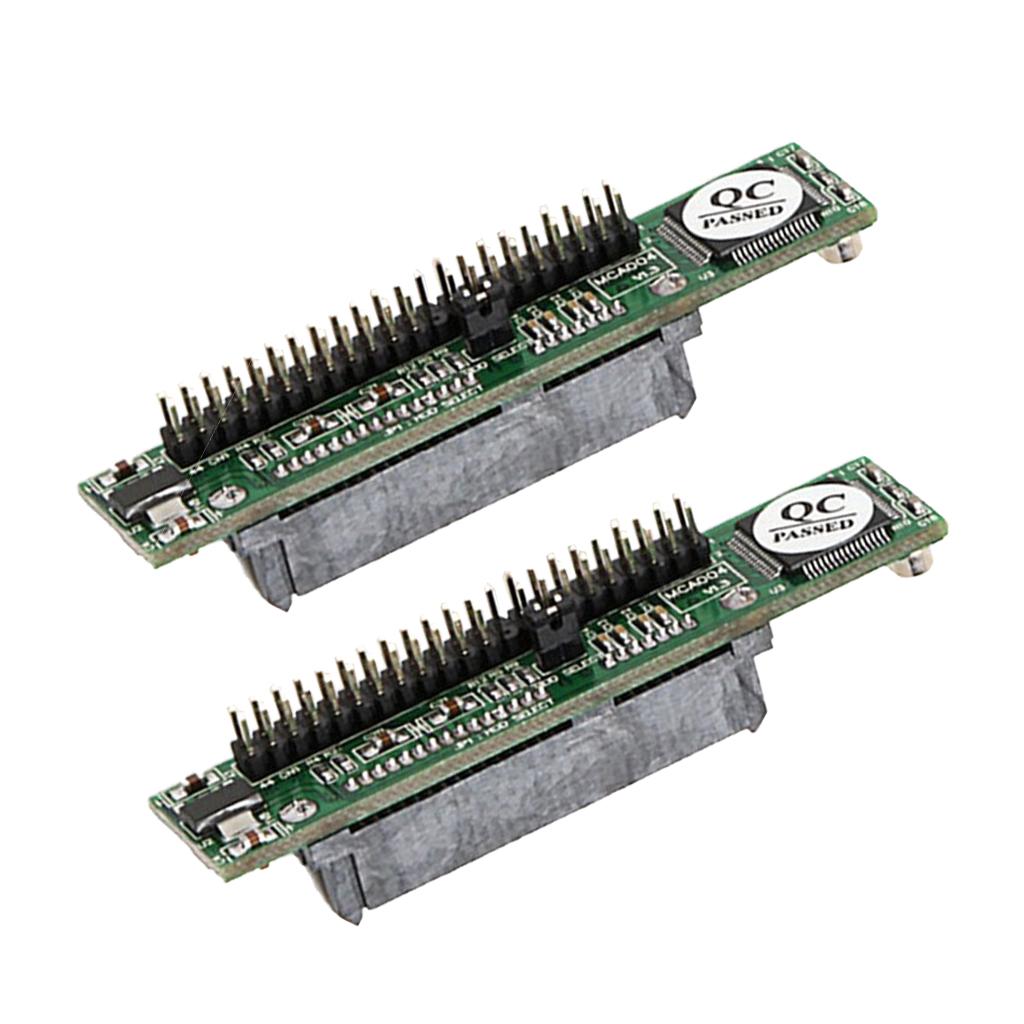 2x 2.5'' Hard Drive 7+15Pin SATA to 44Pin IDE Male Adapter Converter Card
