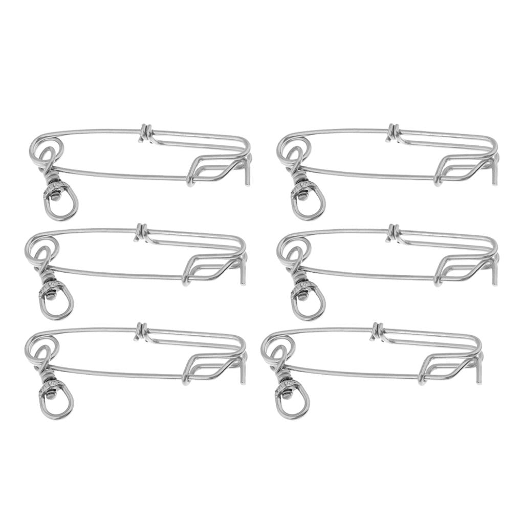 6pcs Long Line Clip Snap Stainless Steel Sea Fishing Connectors