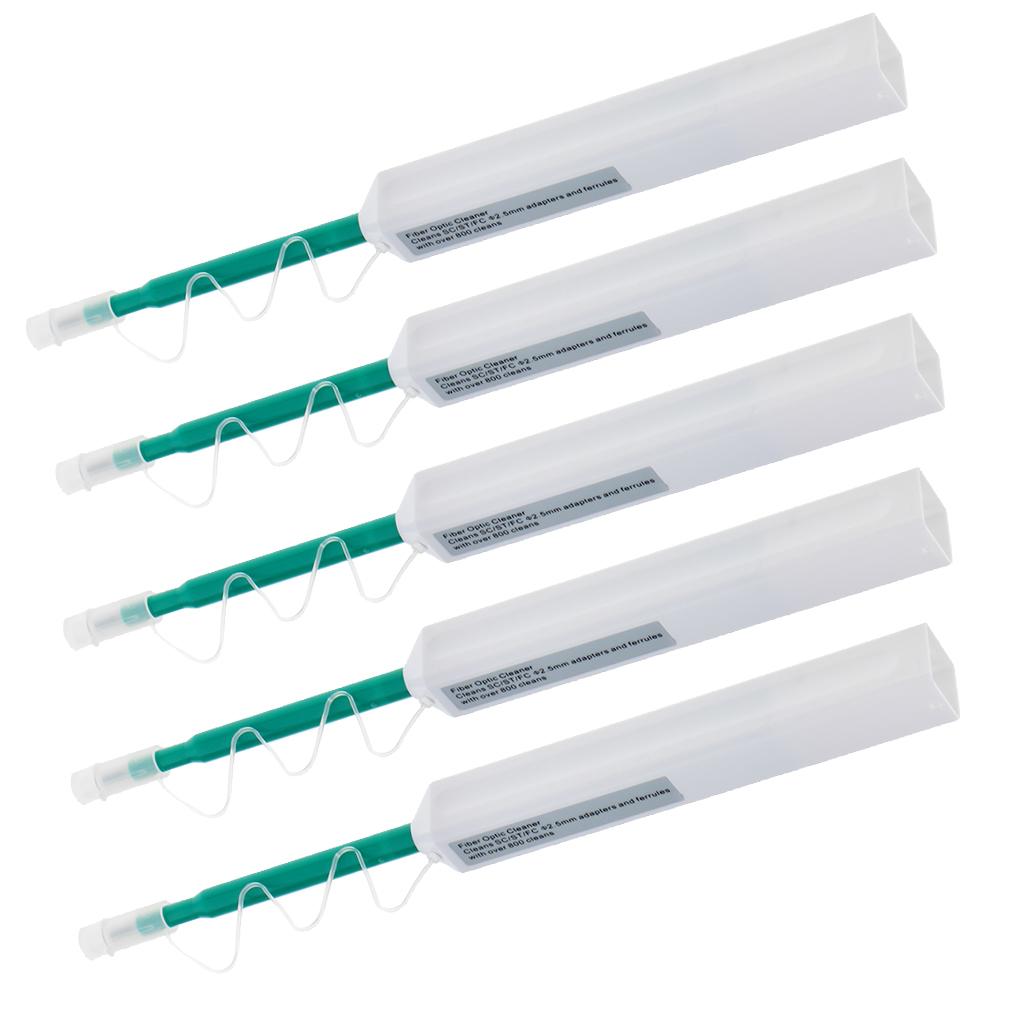 5 Pieces Fiber Optic Connector Cleaner Pen for 2.5mm SC ST and FC Connectors