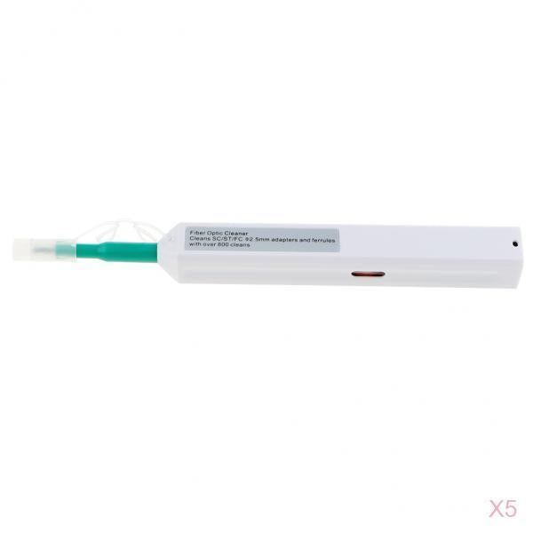 5 Pieces Fiber Optic Connector Cleaner Pen for 2.5mm SC ST and FC Connectors