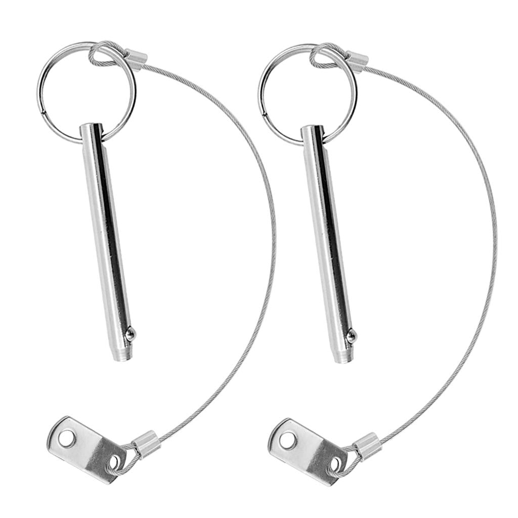 2x Boat Bimini Top 316 Stainless Steel Quick Release Pin for 240mm Lanyard