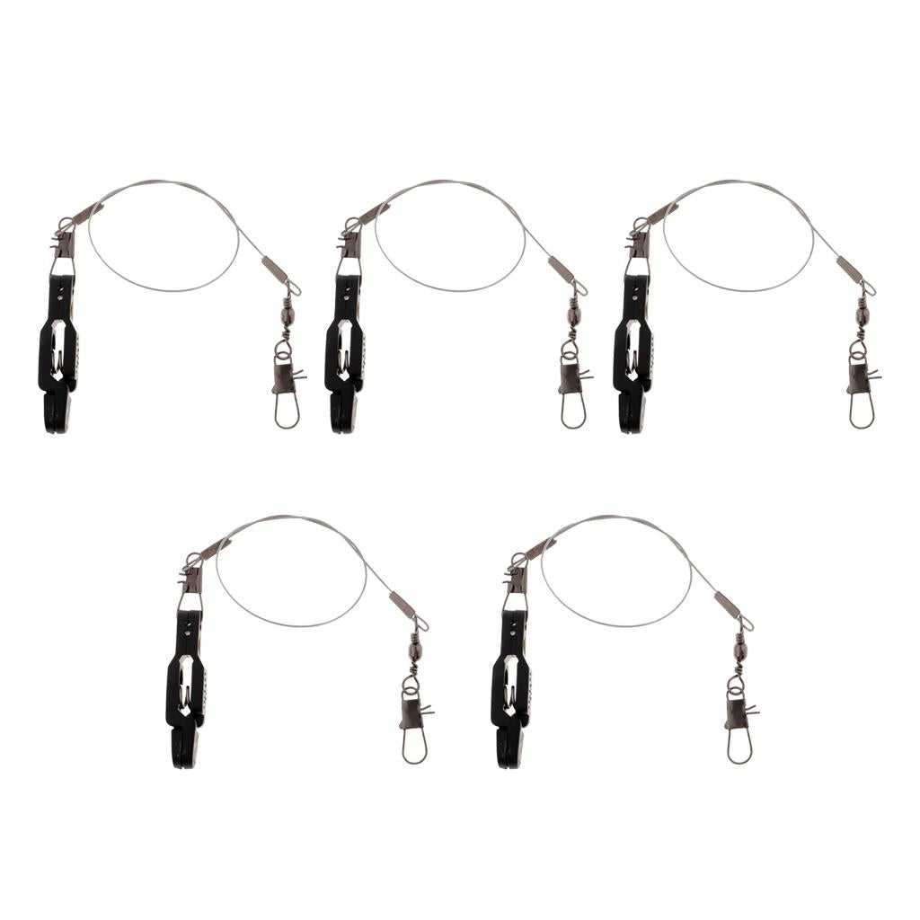 5pc Snap Release Clip with Leader Snap for Outrigger Downrigger Planer Board