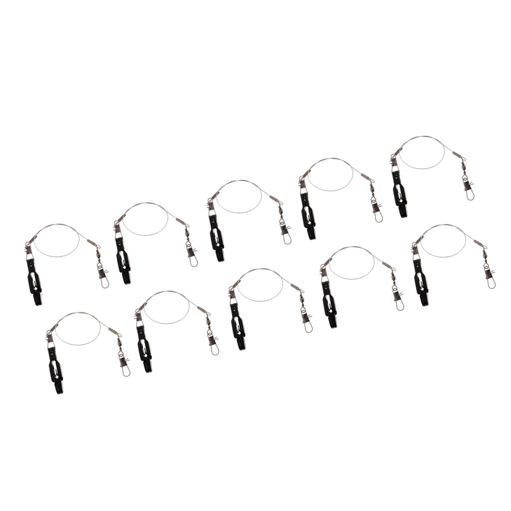 10pcs Snap Release Clip with Leader for Outriggers Downriggers Planer Board