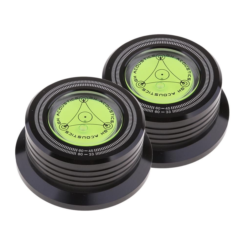 2x 3 in 1 Multi Record LP Disc Stabilizer Turntable Balanced Bubble Level Black