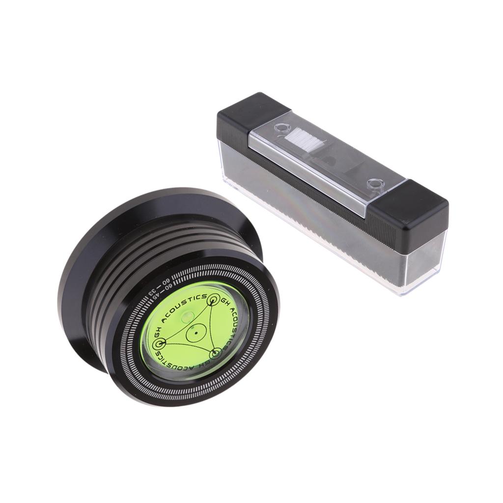 Aluminum Record Weight LP Disc Stabilizer Turntable Vinyl Clamp&Clean Brush