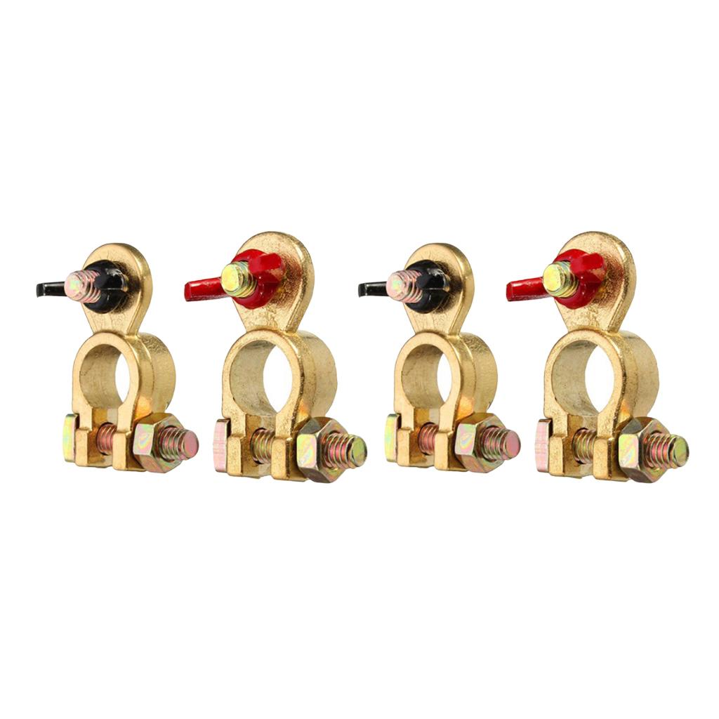 Copper Positive&Nagative Car Battery Terminal Clamp Clip Connector 2Pairs
