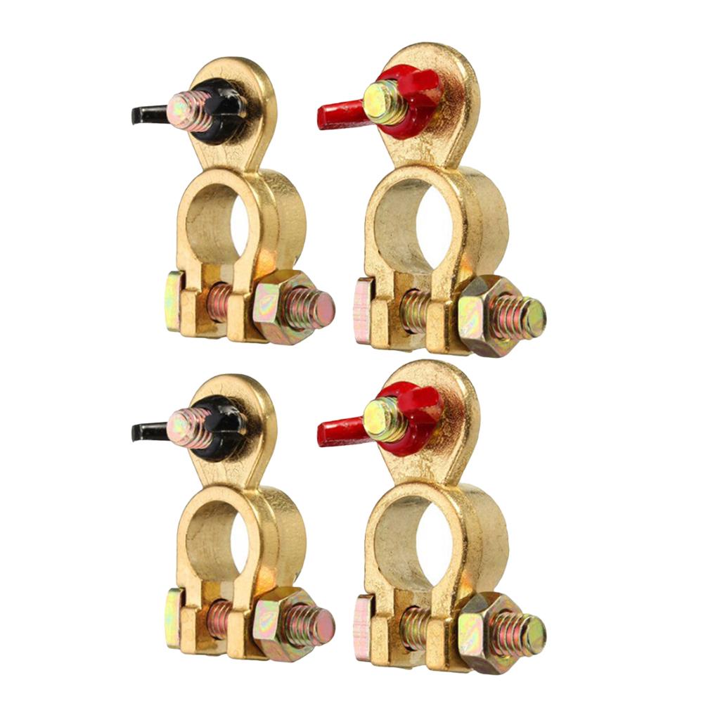 Copper Positive&Nagative Car Battery Terminal Clamp Clip Connector 2Pairs