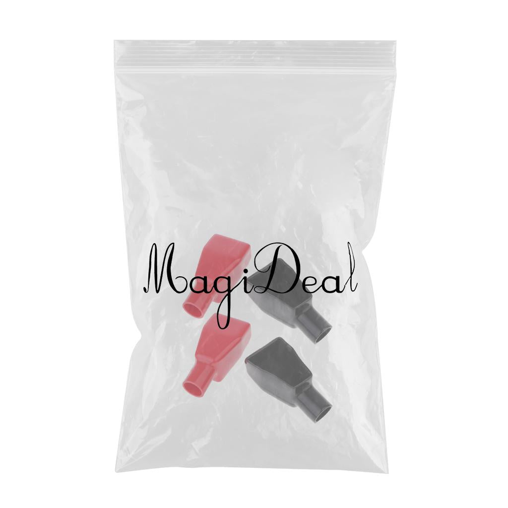 4Pcs Dust Cap Red and Black Top Post Style Flexible Battery Terminal Cover