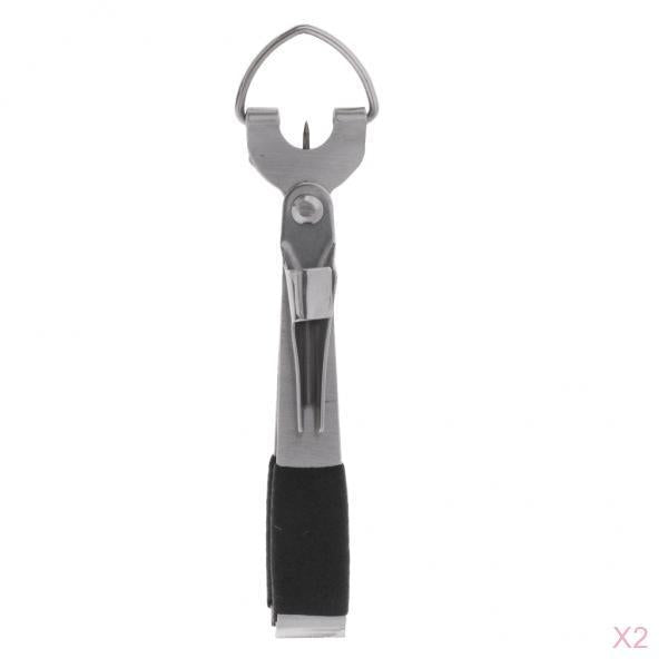 2pcs 4 in 1 Fly Fishing Clipper Line Nipper Cutter Knot Tyer Jig Eye Cleaner