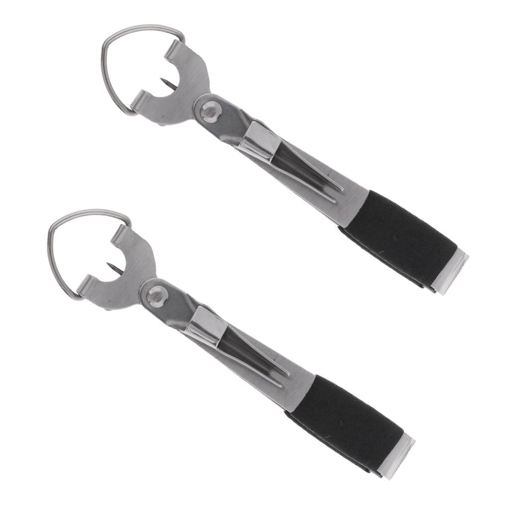 2pcs 4 in 1 Fly Fishing Clipper Line Nipper Cutter Knot Tyer Jig Eye Cleaner