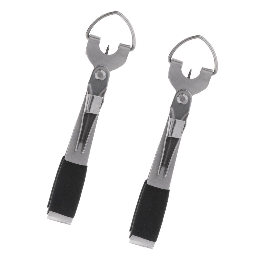 2pcs 4 in 1 Fly Fishing Clipper Line Nipper Cutter Knot Tyer Jig Eye Cleaner