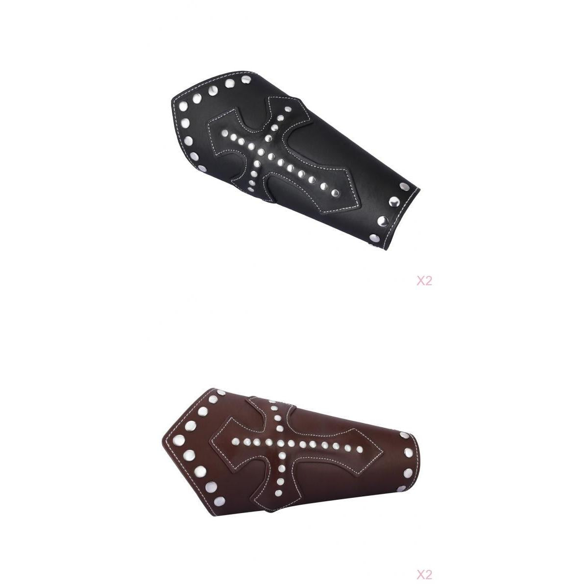 2 Pieces Medieval Cross Rivets Bandage Steampunk Gauntlet Bracelet Wristband