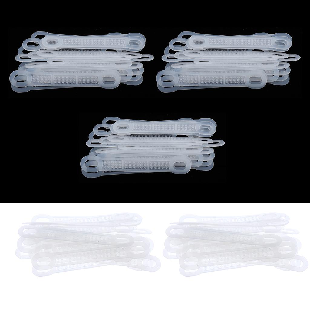 100Pcs Clear Non-Slip Silicone Clothes Hanger Grips Clothing Hanger Strips
