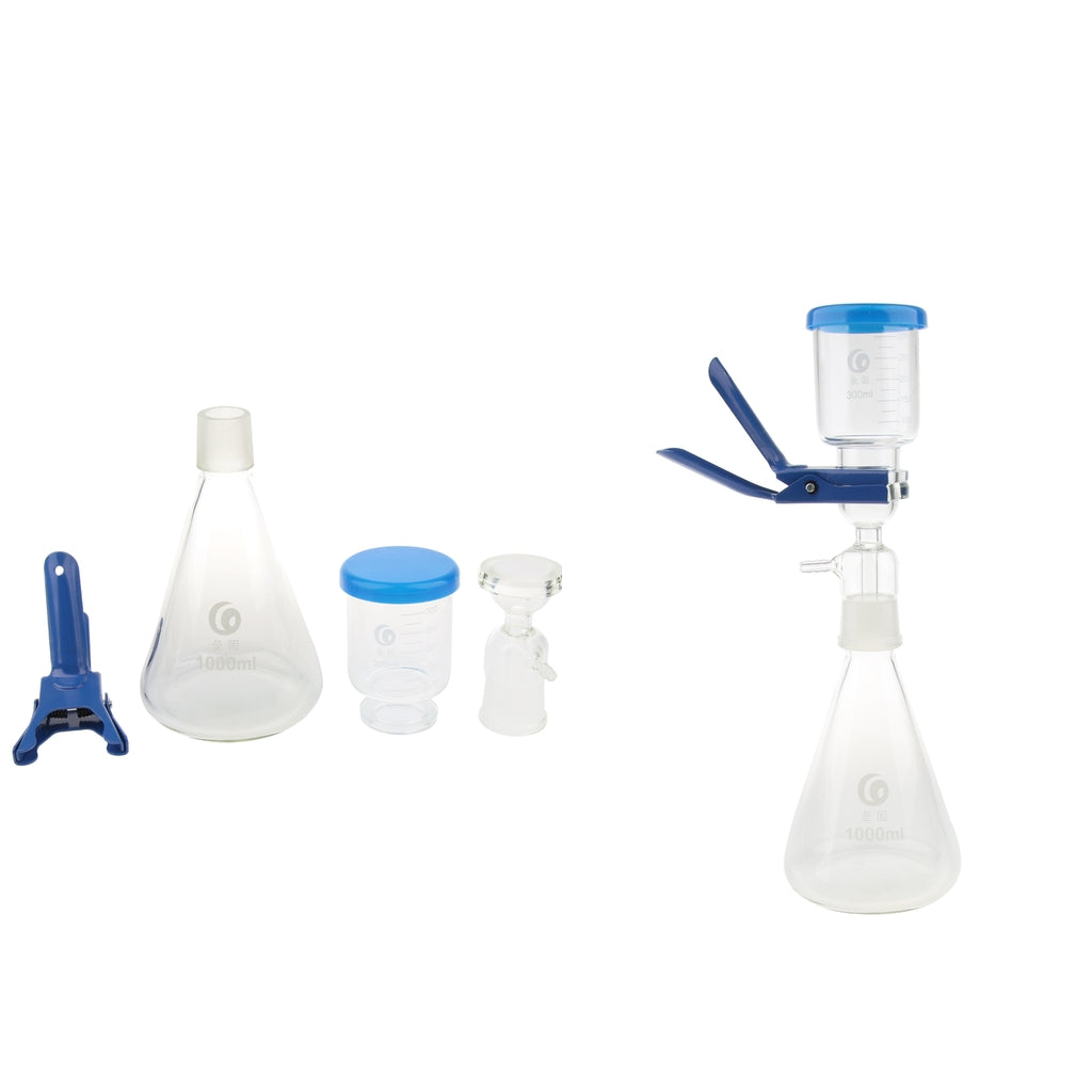2 Sets of 1000ml Filtration Apparatus Vacuum Lab Filter Unit w Funnel Clamp