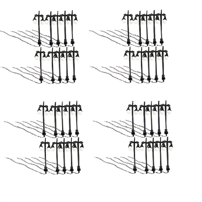 20pcs Double-head Model street lamp LED Railway Lamppost Landscape Decor