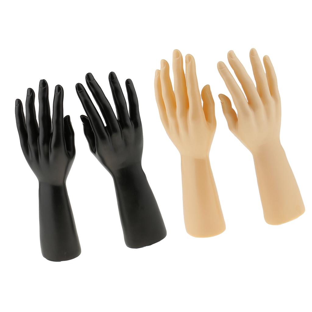 2 Pairs Male Mannequin Hand for Jewelry Bracelet Ring Watch Gloves Display