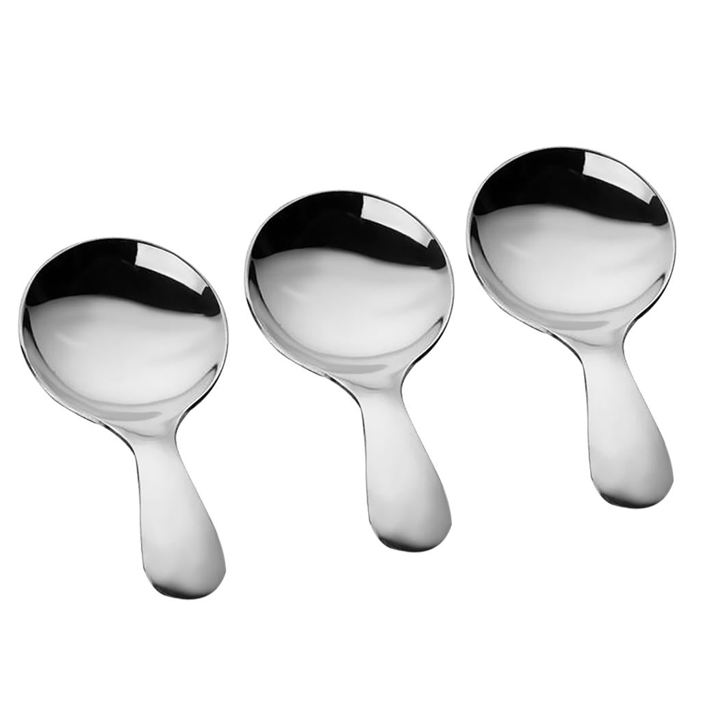 3 Pieces Stainless Steel Spoons Tea Dessert Sundae Ice Cream Spoon Cutlery
