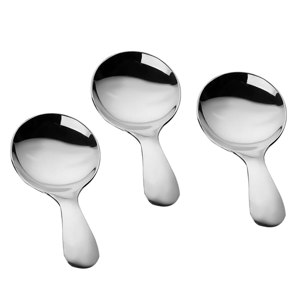 3 Pieces Stainless Steel Spoons Tea Dessert Sundae Ice Cream Spoon Cutlery