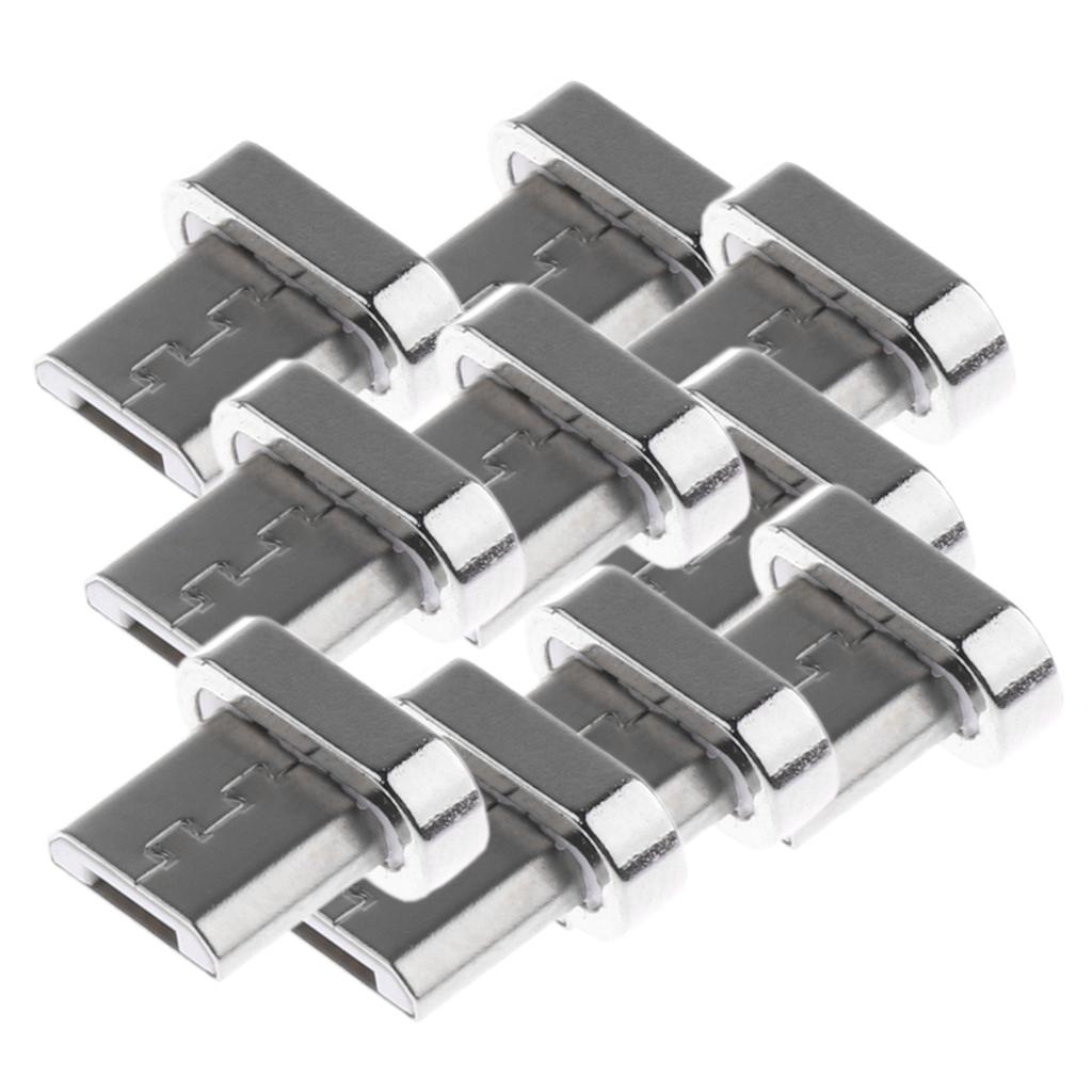 10x Magnetic Tips Micro USB Converter Adapter Connector Head For Phone