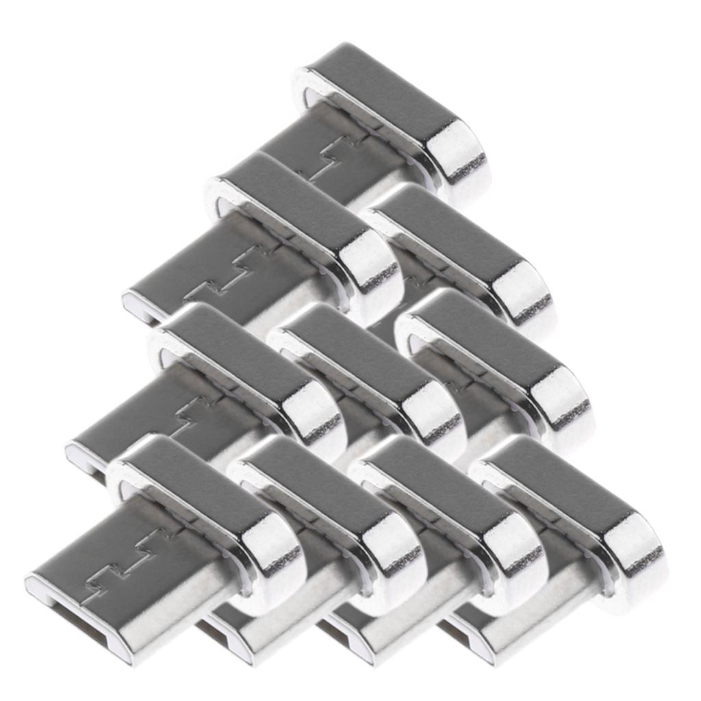 10x Magnetic Tips Micro USB Converter Adapter Connector Head For Phone