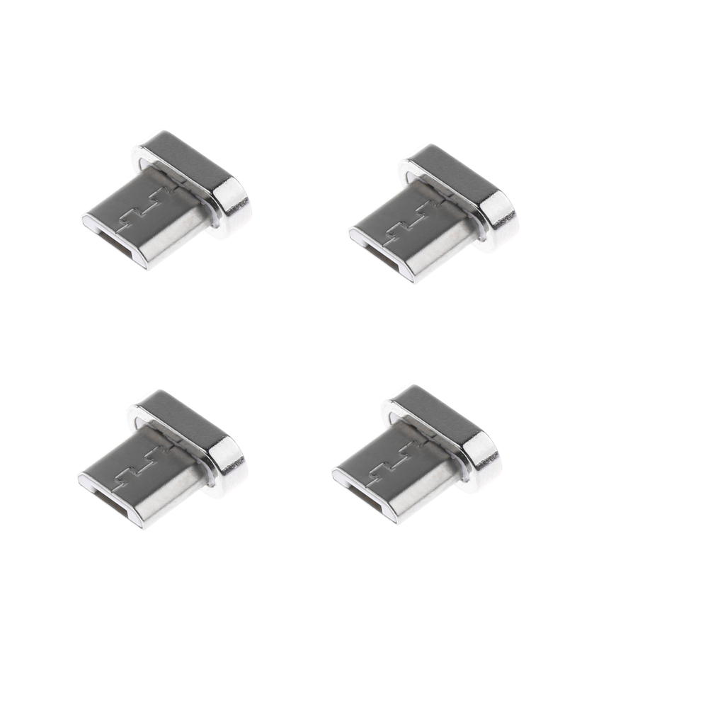 4 Pieces Magnetic Tips Micro USB Adapter Connector Head For Android Phones