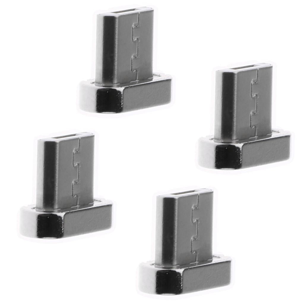 4 Pieces Magnetic Tips Micro USB Adapter Connector Head For Android Phones