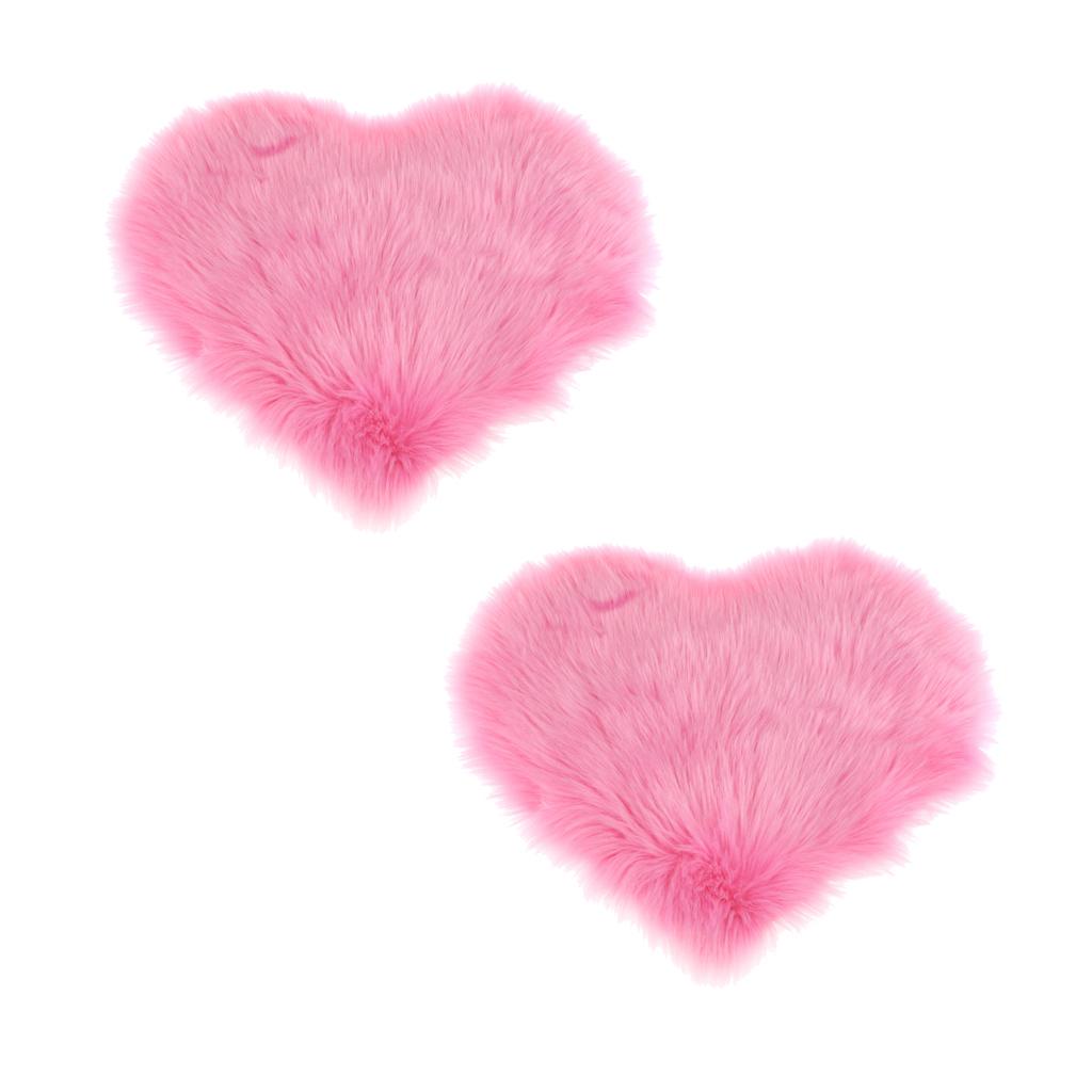 2xArtificial Wool Soft Plush Sofa Pillow Case Cushion Cover Pink