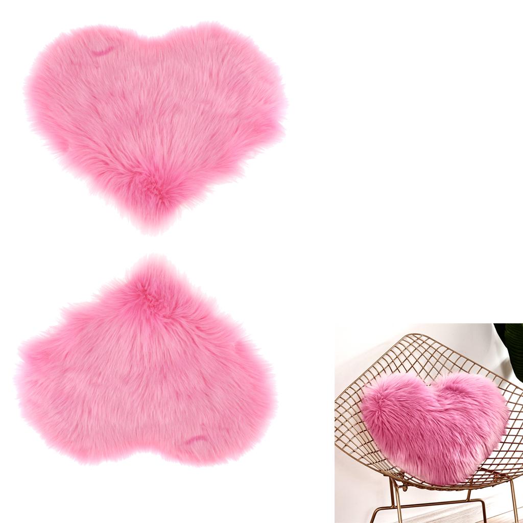 2xArtificial Wool Soft Plush Sofa Pillow Case Cushion Cover Pink