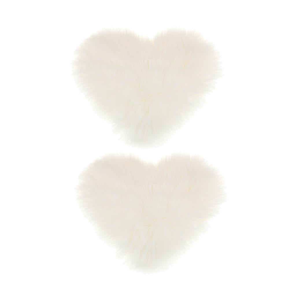 2xArtificial Wool Soft Plush Sofa Pillow Case Cushion Cover White