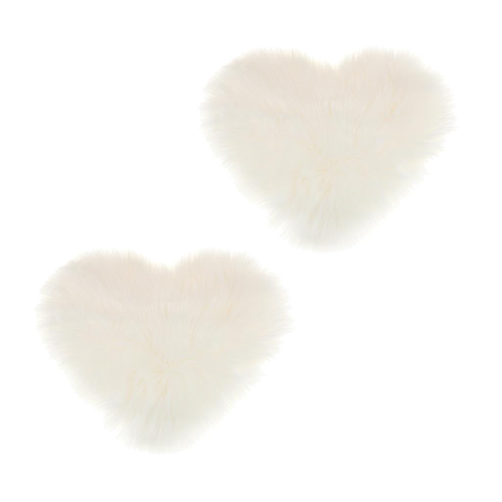 2xArtificial Wool Soft Plush Sofa Pillow Case Cushion Cover White