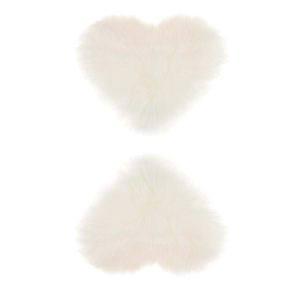 2xArtificial Wool Soft Plush Sofa Pillow Case Cushion Cover White