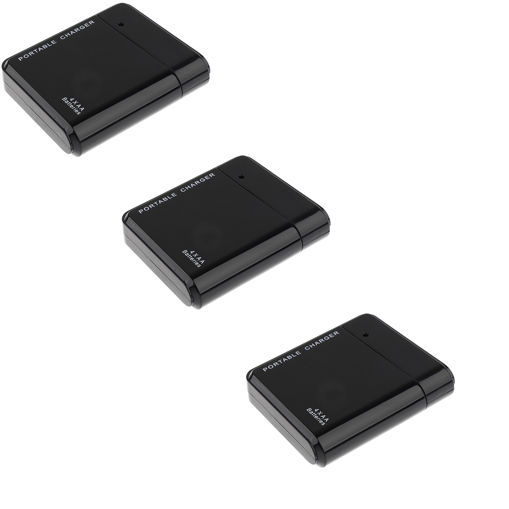 3pcs Universal 4X AA Battery Portable Emergency USB Mobile Phone Charger Box