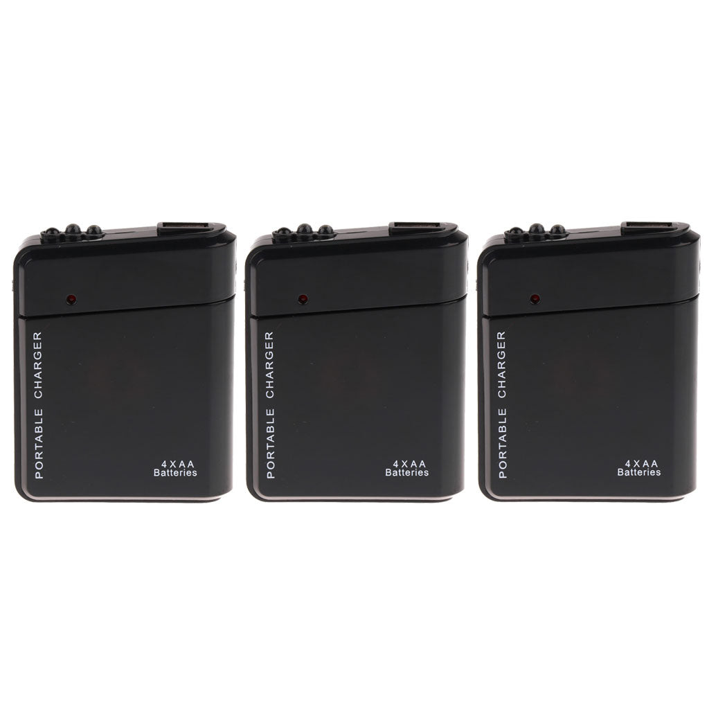 3pcs Universal 4X AA Battery Portable Emergency USB Mobile Phone Charger Box