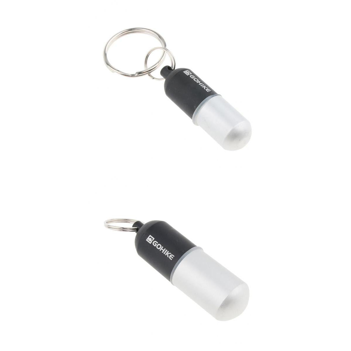 2pcs Waterproof Aluminum Pill Storage Box Keychain Tablet Holder Case Black