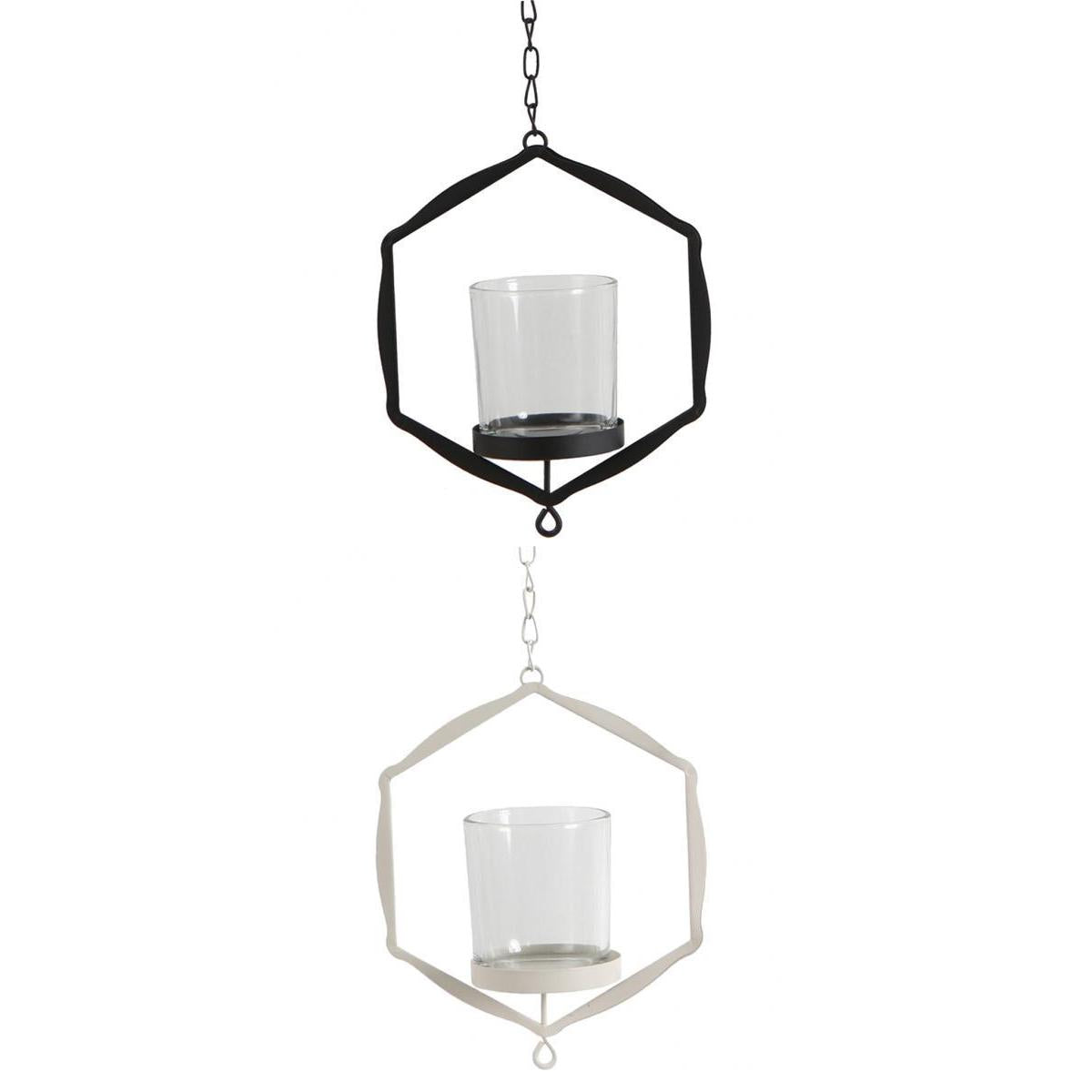 2Pcs Iron Ceiling Chandelier 3D Geometric Candle Holder Candlestick Set B