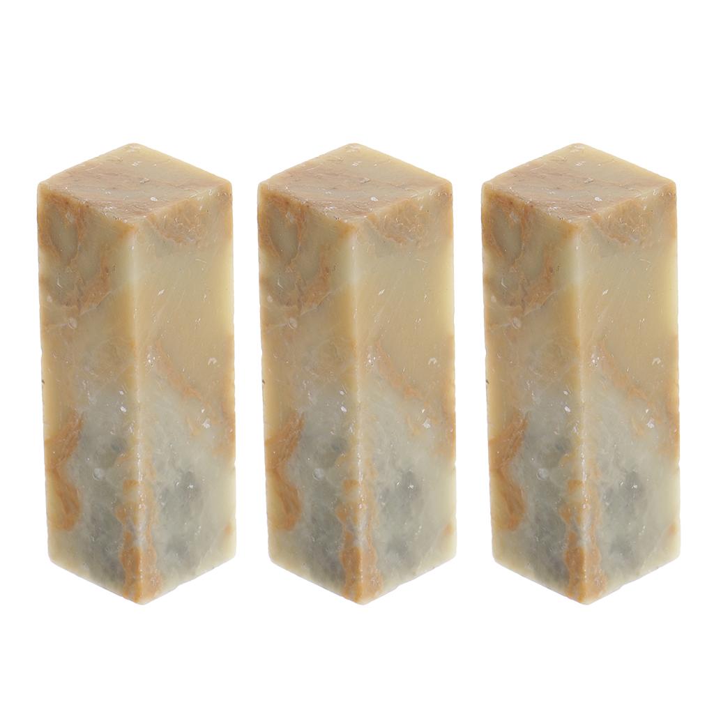 3x DIY Handmade Chinese Stone Chop Stamp Material Seals Stone Ornament Decor