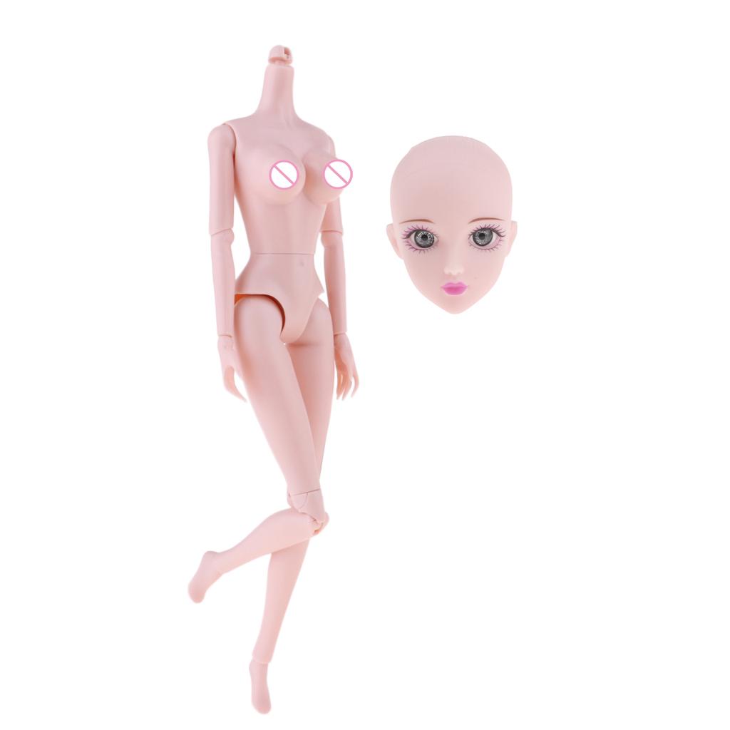 1/6 Girl Doll Nude Body Part and Head for BJD Doll DIY Parts Accessory