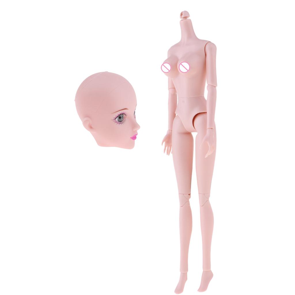 1/6 Girl Doll Nude Body Part and Head for BJD Doll DIY Parts Accessory