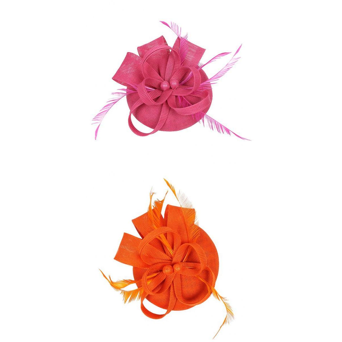 2x Women Bridal Feather Fascinator Cocktail Party Hats Headpieces Headbands