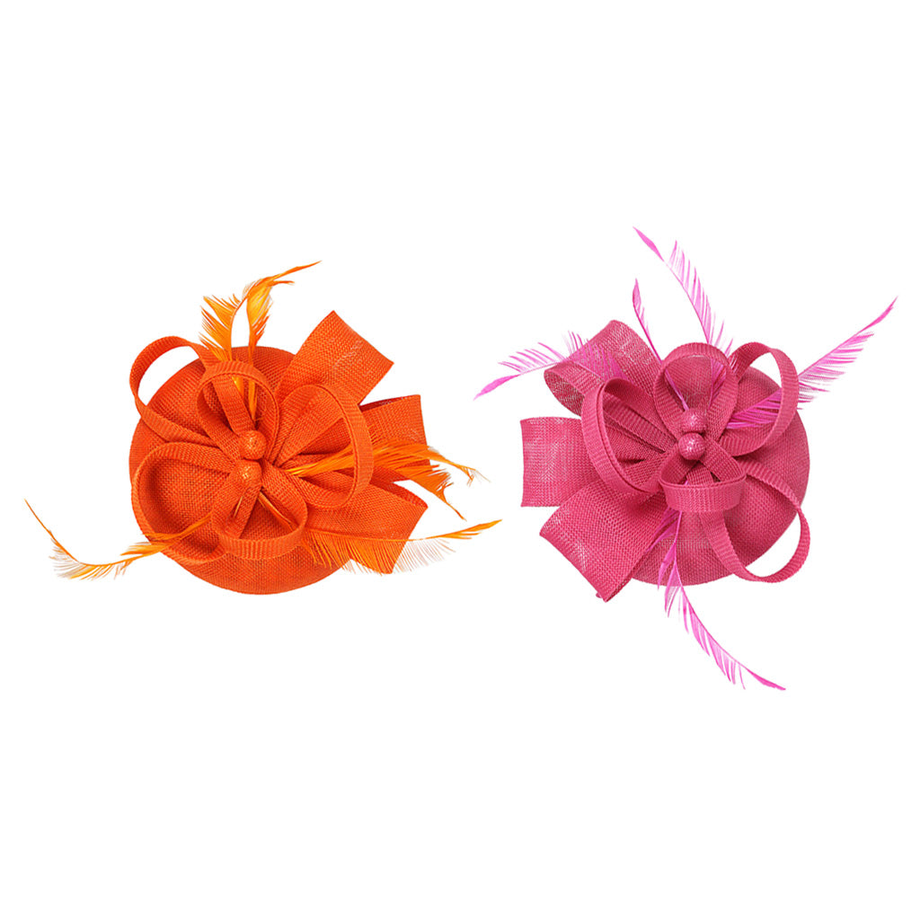 2x Women Bridal Feather Fascinator Cocktail Party Hats Headpieces Headbands