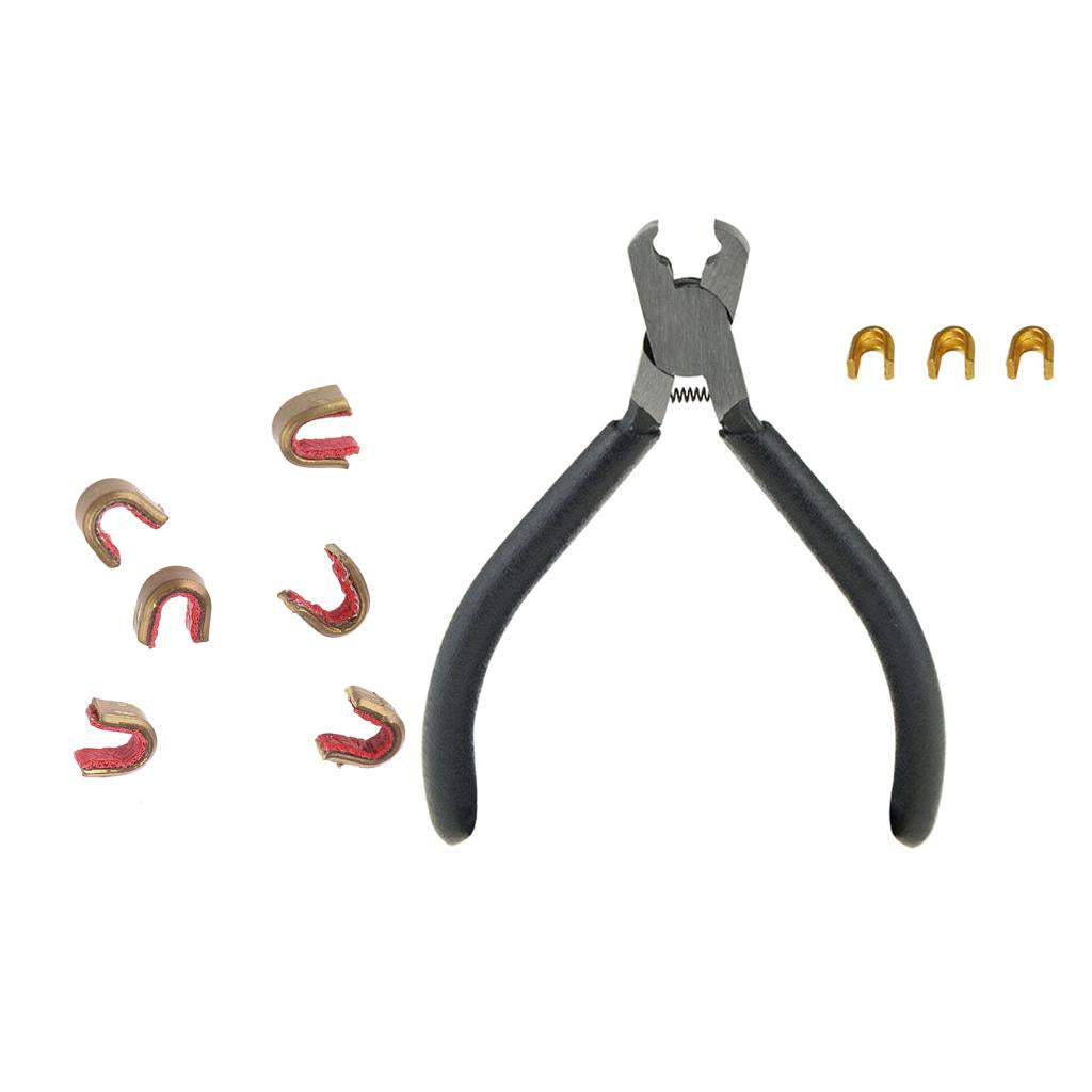9pcs Archery Bowstring Nocks Set Buckle Clips Nocking Point + Buckle Plier