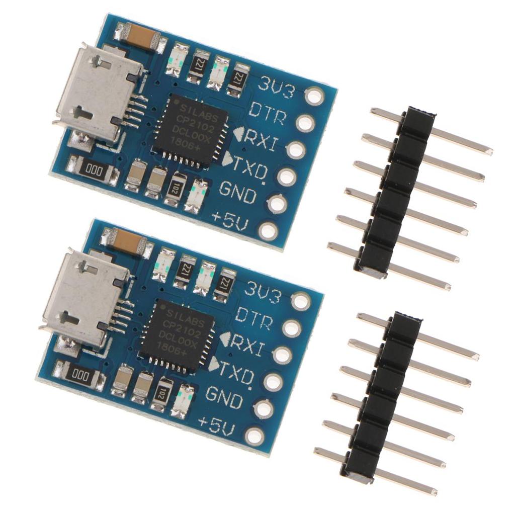 2pcs CP2102 Module Micro USB2.0 to TTL 6 PIN Serial Port Converter UART STC